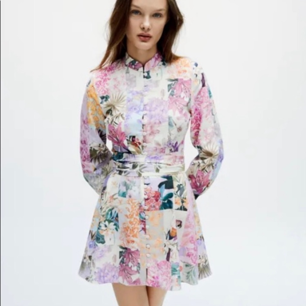 Zara Floral Pattern Dress • Size L